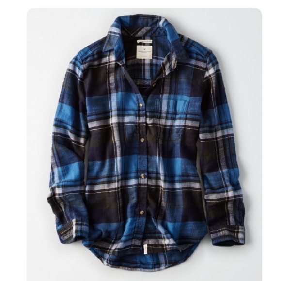 Blue and Black Plaid Shirt - Picture 1 of 5